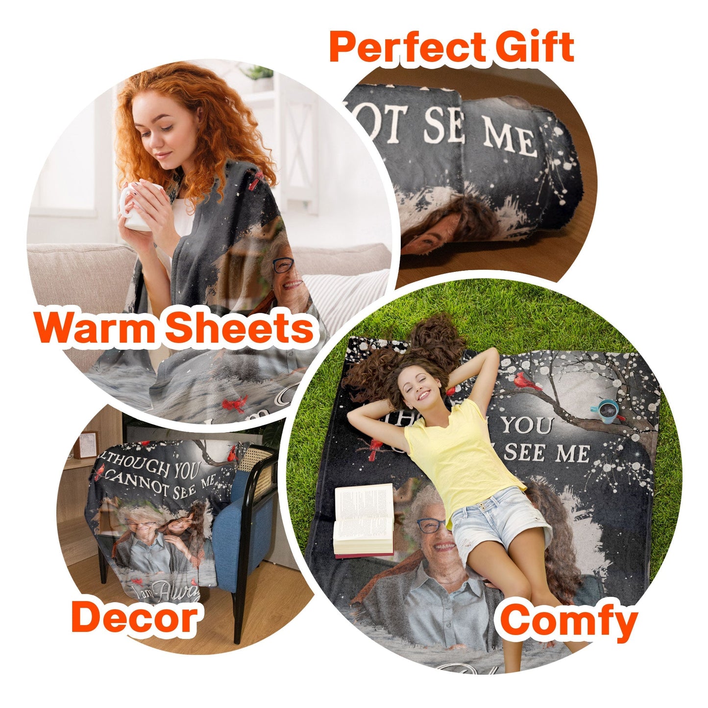 I Am Always With You - Personalized Memorial Photo Blanket