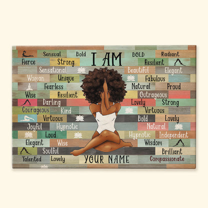 Custom I AM Canvas Art: Empowering Gift for Black Women & Self-Love