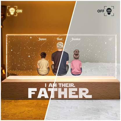3D Led Light material and size view - Personalized I Am Their Father Led Night Light