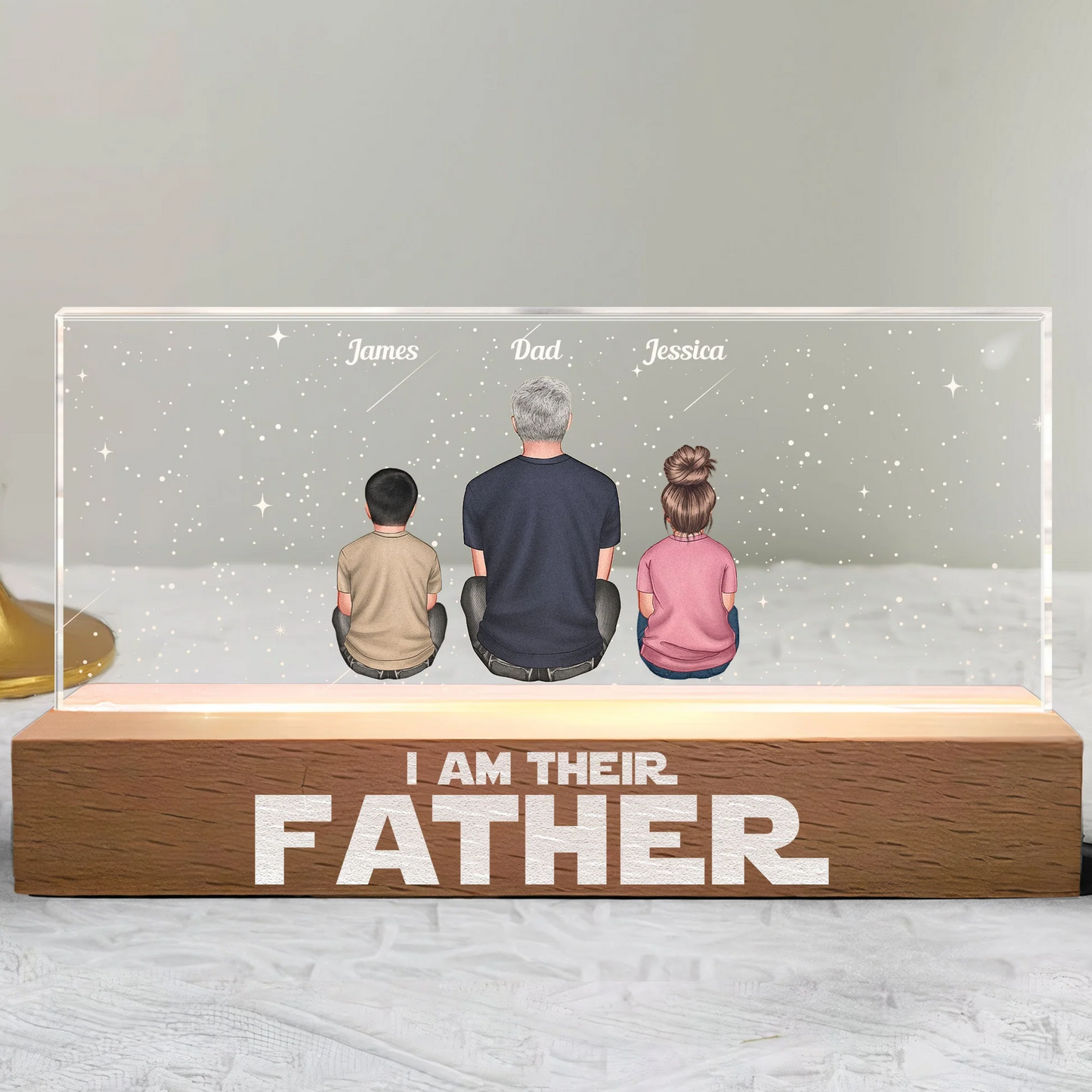 Personalized I Am Their Father Led Night Light personalization view for Dad