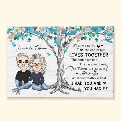 Heartfelt Personalized Canvas / Poster for Couples: 'I Had You & You Had Me'