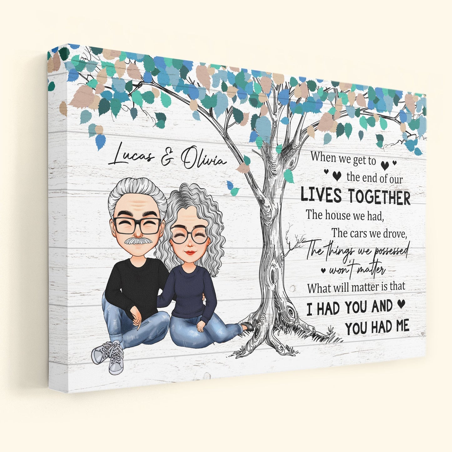 Heartfelt Personalized Canvas / Poster for Couples: 'I Had You & You Had Me'