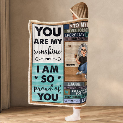 I Love You To The Moon And Back - Personalized Wearable Hoodie Blanket