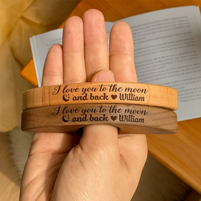 Wood Sign material and size view - Personalized Book Page Holder
