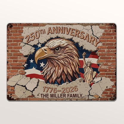 250th Anniversary Celebrating With Eagle And American Flag