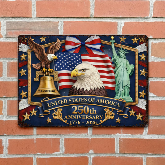 United States Of America Anniversary Bald Eagle Flag And Statue Of Liberty