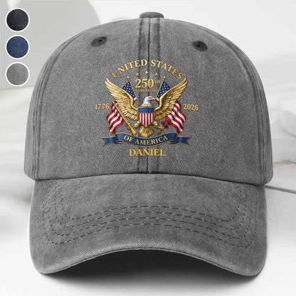 Personalized Usa 250Th Anniversary Patriotic Hat for Dad with personalized design details for meaningful gifting