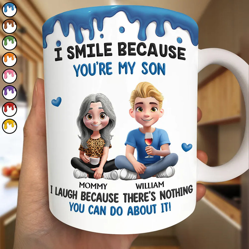 “I Smile Because You Are My Child” Personalized Mug - Gift from Mom & Dad - Birthday Gift for Daughter or Son