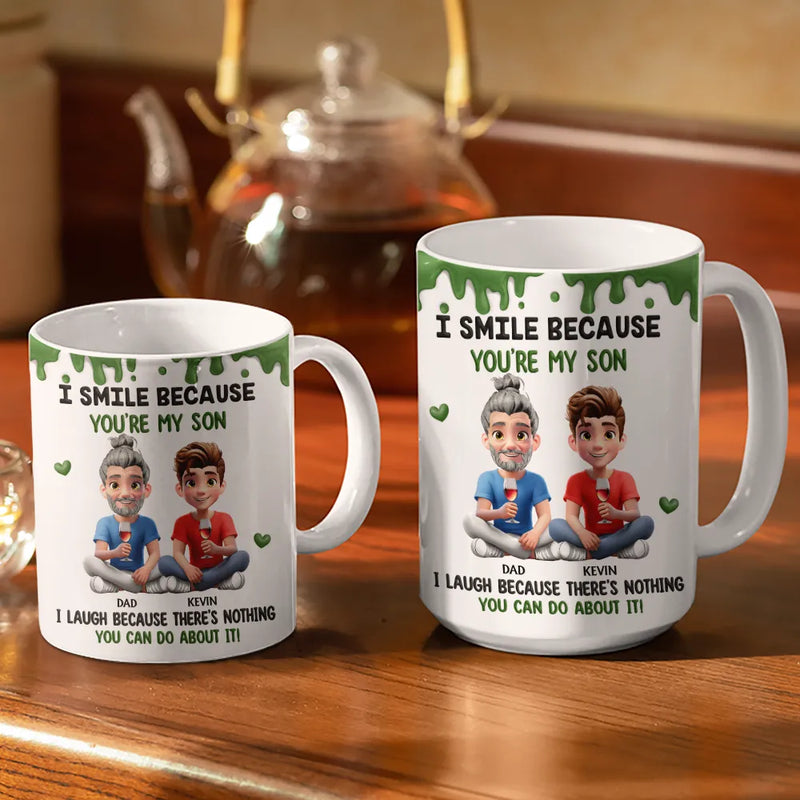 “I Smile Because You Are My Child” Personalized Mug - Gift from Mom & Dad - Birthday Gift for Daughter or Son