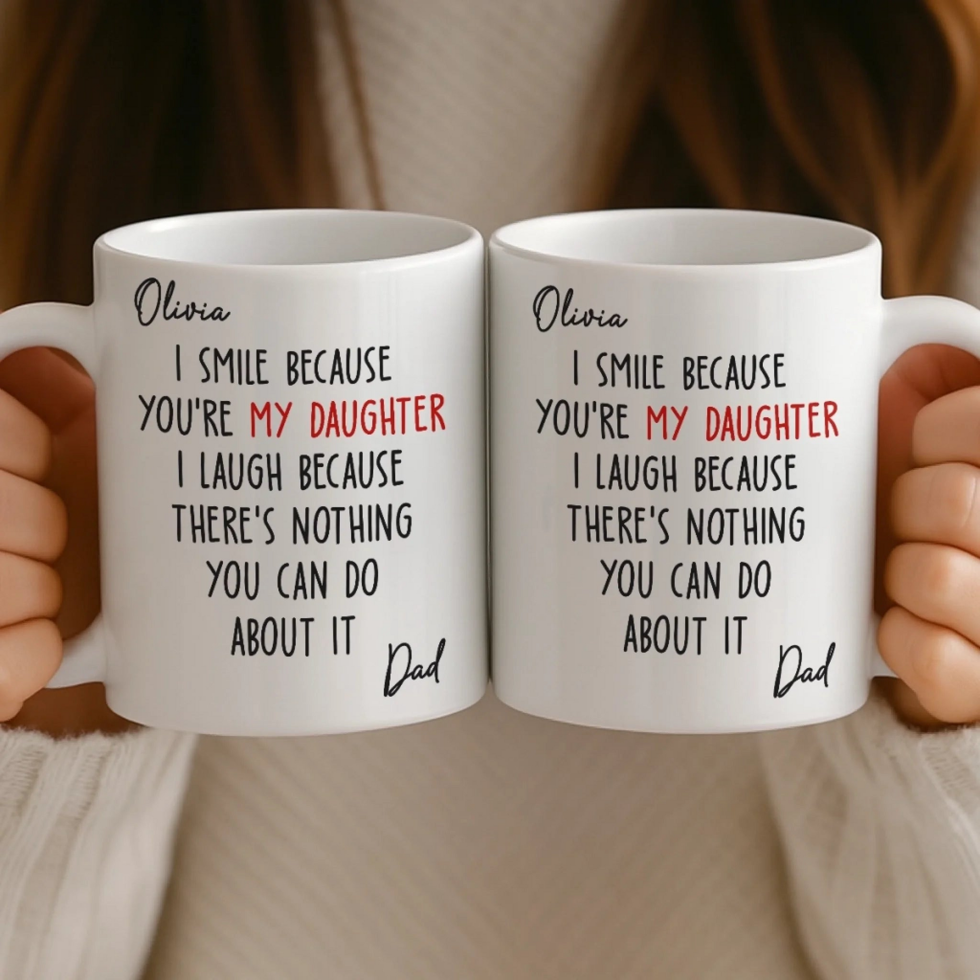 I Smile Because You're My Son Daughter - Personalized Custom Mug