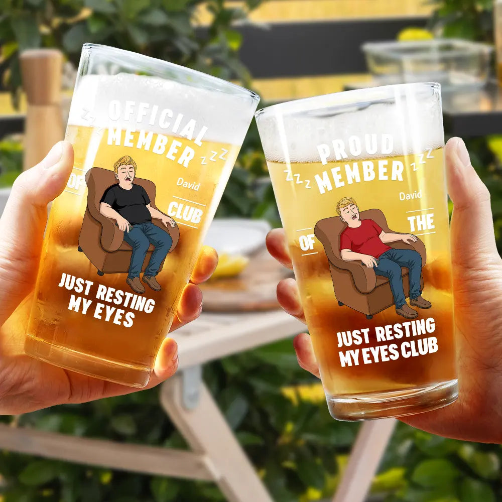 Mug material and size view - Personalized Dad Beer Glass