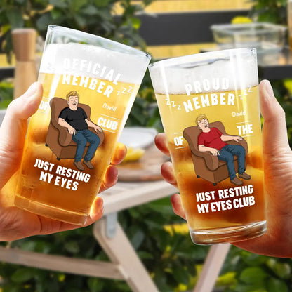 Mug material and size view - Personalized Dad Beer Glass