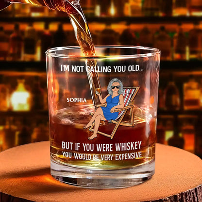 Mug material and size view - Personalized Whiskey Glass