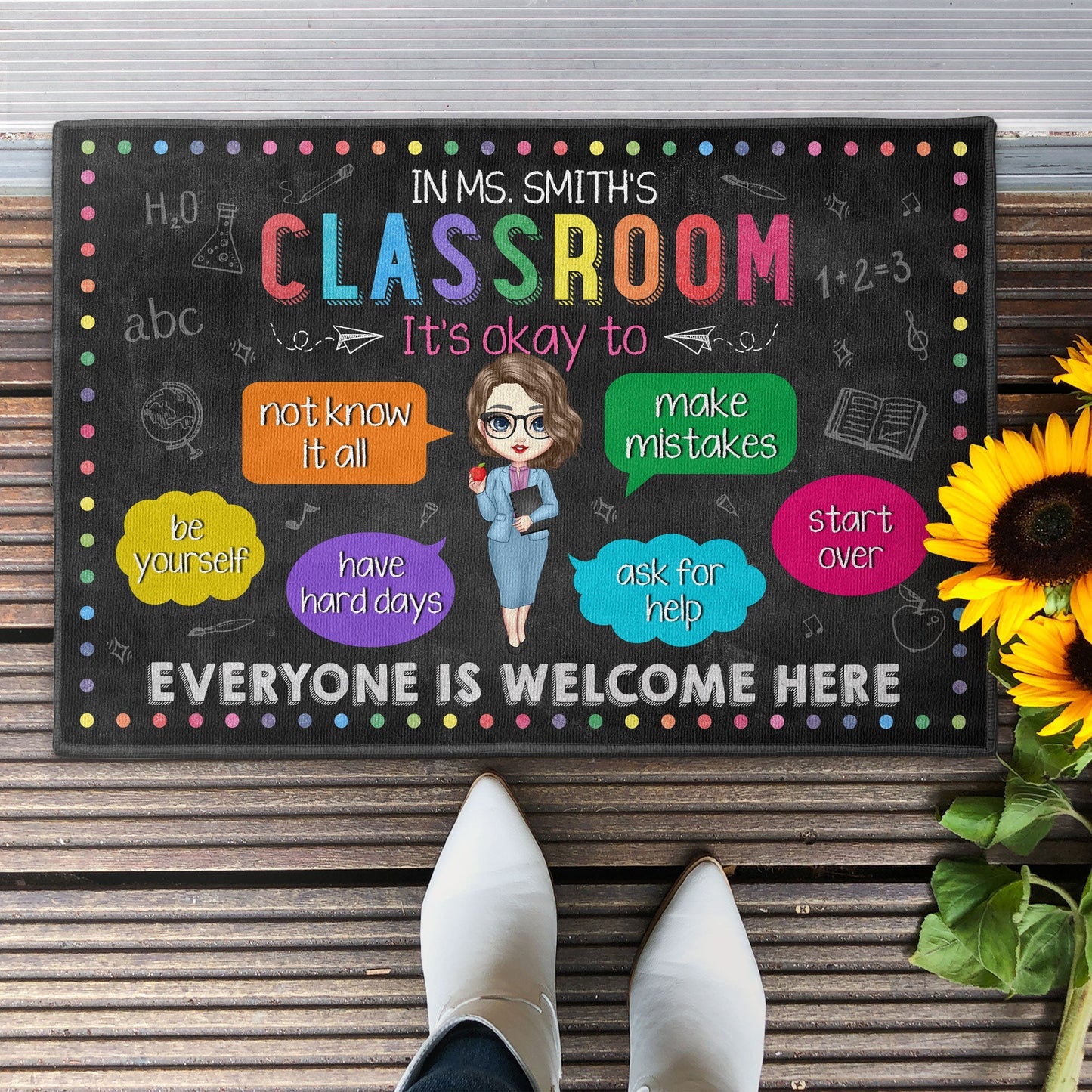 Personalized Teacher Doormat personalization view for Teacher