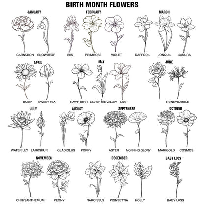 Sketch Girl Bloom Where You're Planted - Personalized Birth Month Flowers Tumbler With Straw
