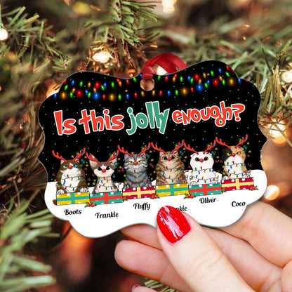 Is This Jolly Enough? - Personalized Aluminum Ornament - Christmas, New Year Gift For Cat Mom, Cat Lover, Cat Owner