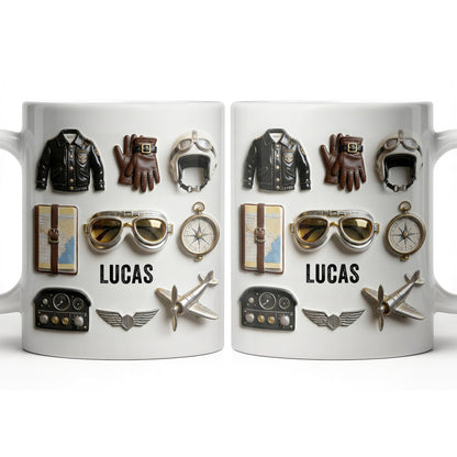 Adventure Awaits - Personalized Pilot Coffee Mug