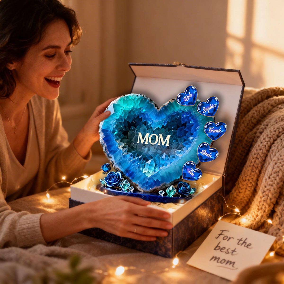 Personalized Mommy Heart Acrylic Plaque - Custom Gifts For Mom