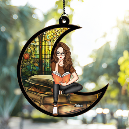 Just A Girl Who Loves Books - Personalized Window Hanging Suncatcher Ornament