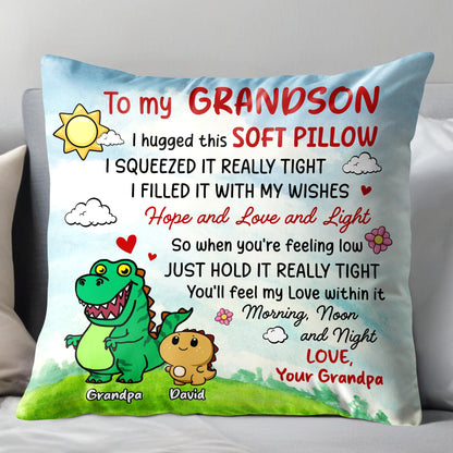 Grandson's Soft Pillow Filled With Wishes And Love