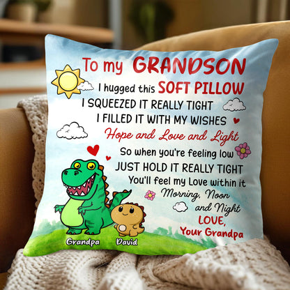Grandson's Soft Pillow Filled With Wishes And Love