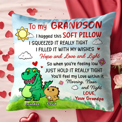Grandson's Soft Pillow Filled With Wishes And Love