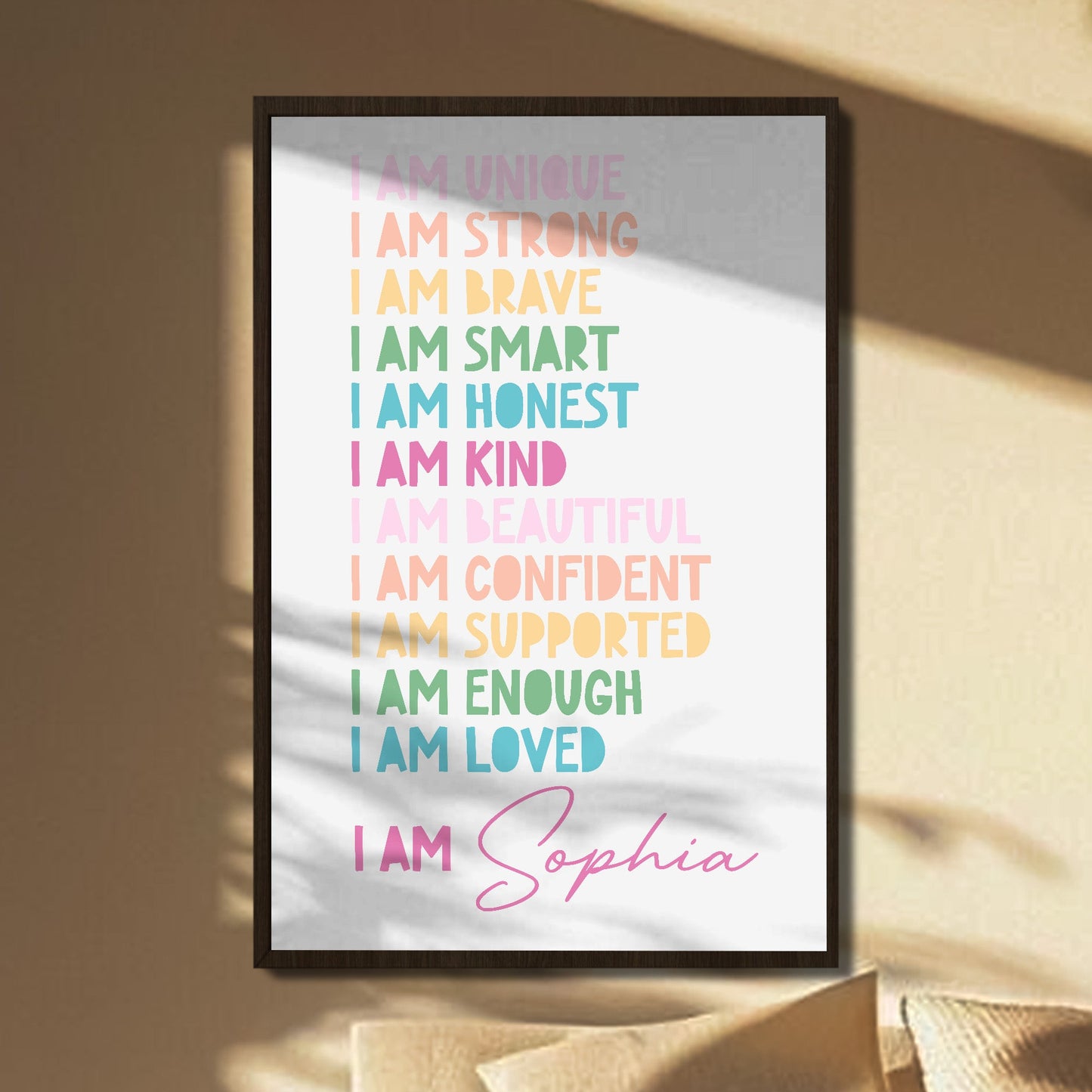 I Am Unique, I Am Strong, Inspirational Words Poster