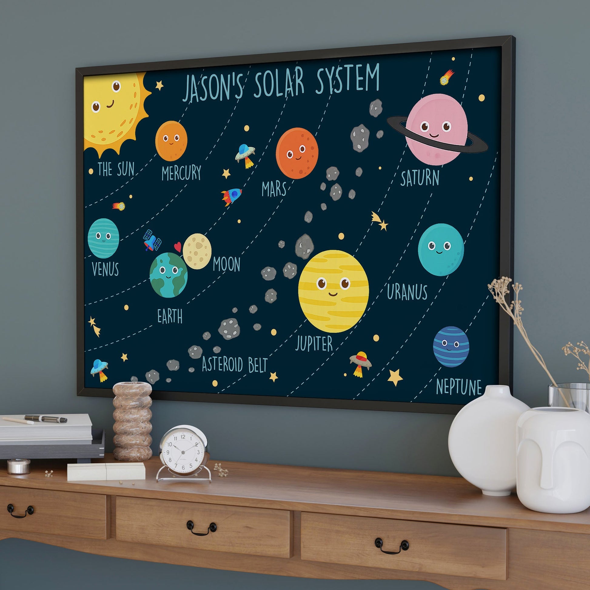 Jason's Solar System With Planets And Rockets