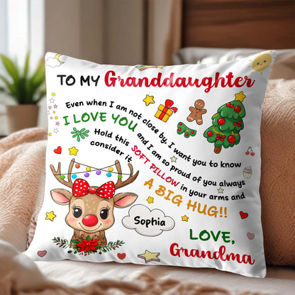 To My Granddaughter, Love and Christmas Joy Pillow