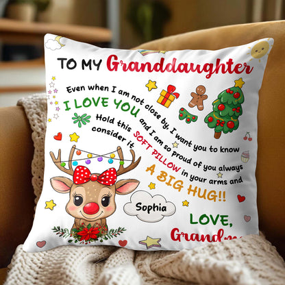To My Granddaughter, Love and Christmas Joy Pillow