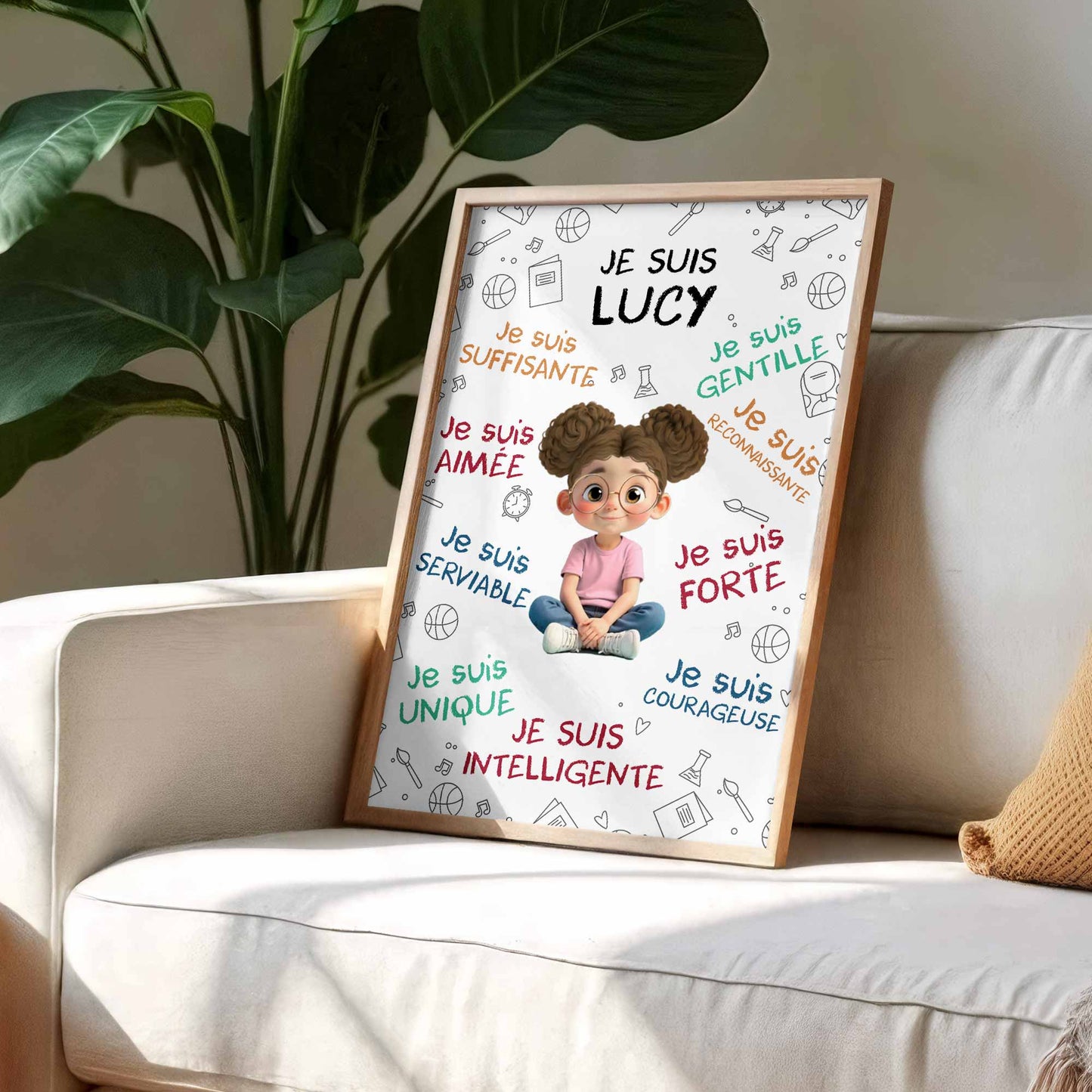 Empowering Words With Cartoon Girl For Daughter