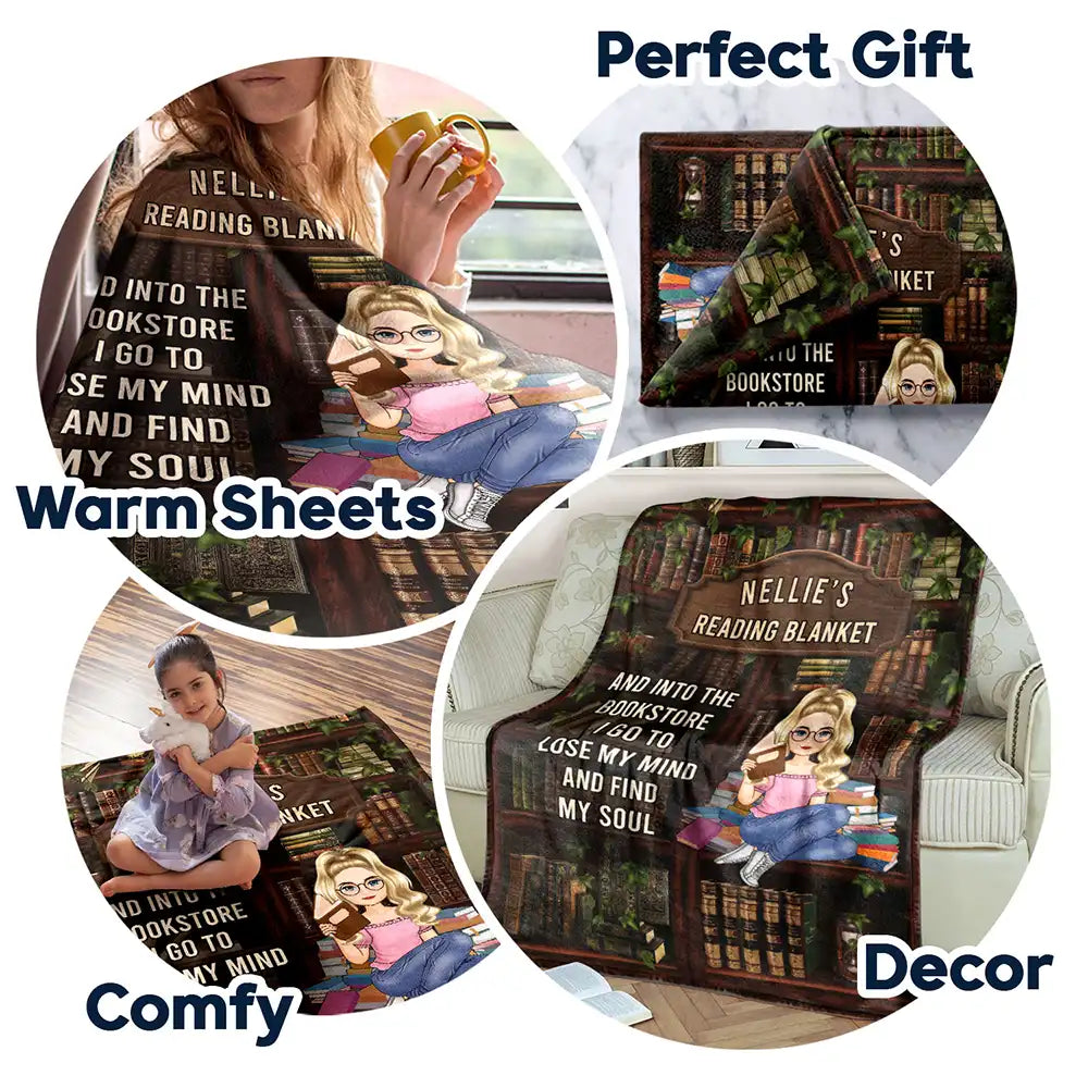 Gift For Yourself, Gift For Women, Gift For Men - Just A Girl Boy Who Loves Books - Personalized Fleece Blanket, Sherpa Blanket