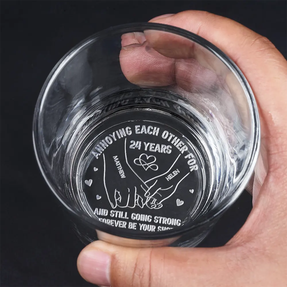 Mug material and size view - Custom Annoying Each Other Whiskey Glass