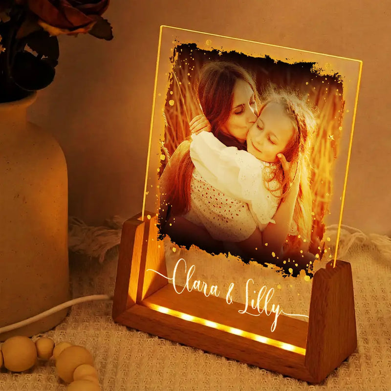 Mother And Daughters Forever Linked Together - Personalized Custom Photo Night Light