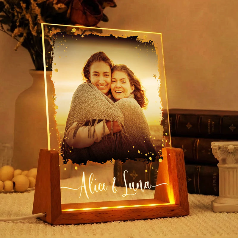 Mother And Daughters Forever Linked Together - Personalized Custom Photo Night Light
