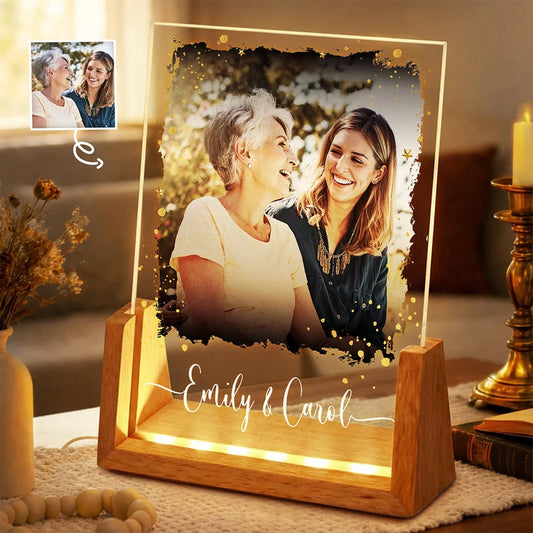 Mother And Daughters Forever Linked Together - Personalized Custom Photo Night Light
