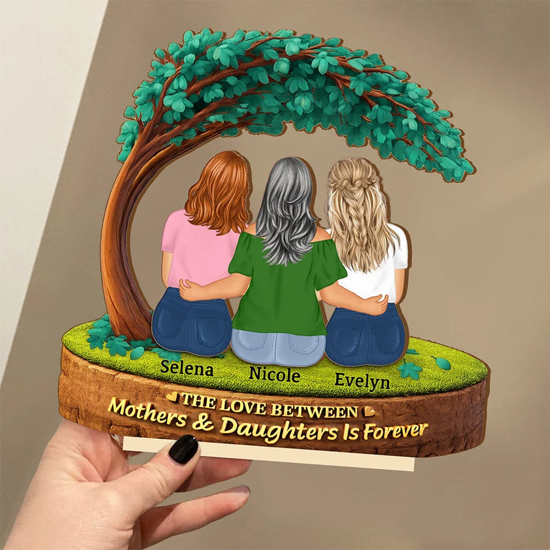 The Love Between Mother & Daughter - Personalized Custom Shaped 2-Layered Wooden Plaque
