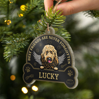 Best Friends Are Never Forgotten - Memorial Gift - Dog Lover Gift - Personalized Custom Shaped Acrylic Ornament