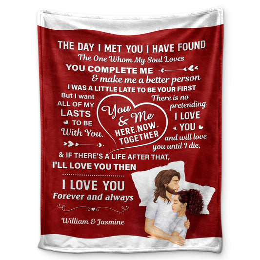 Heartfelt Personalized 'You Complete Me' Couples Anniversary Blanket