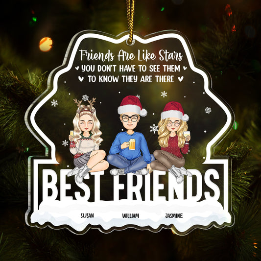Personalized "Friends Are Like Stars" Christmas Best Friends Ornament