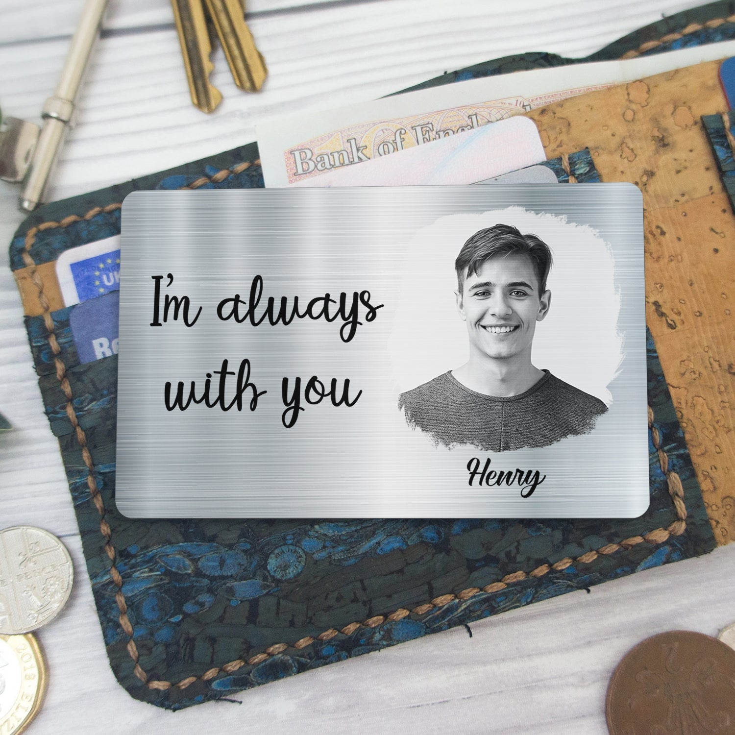Custom Photo Memorial I'm Always With You - Personalized Wallet Card