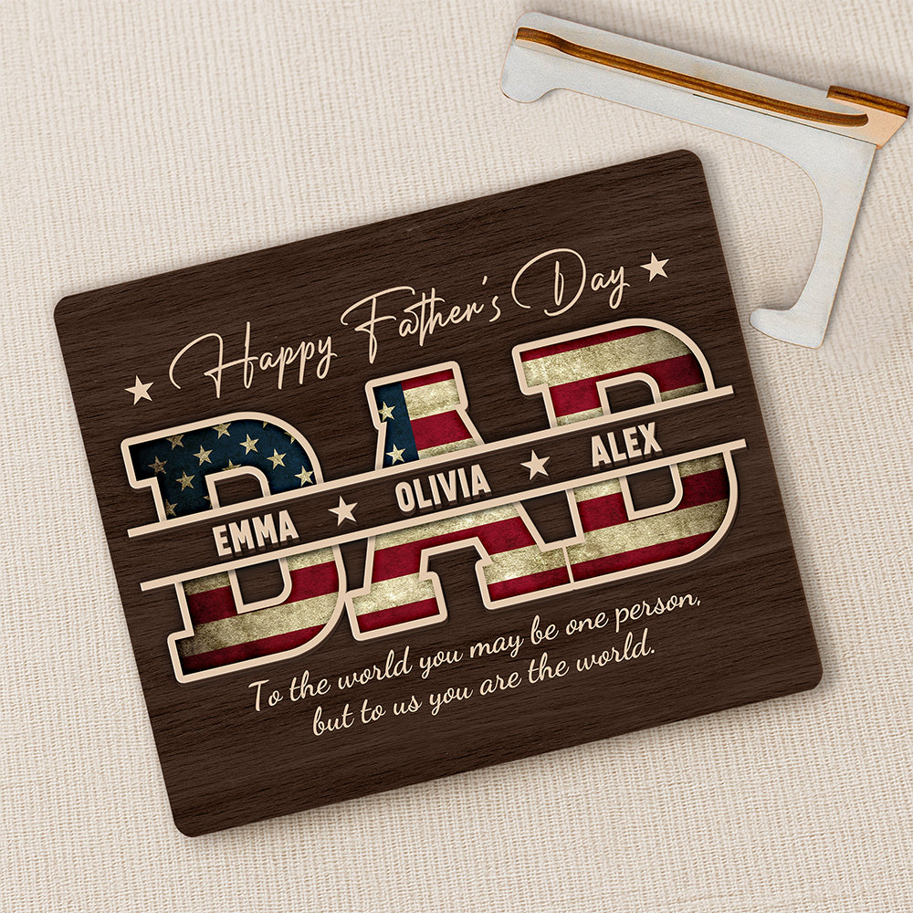 Personalized Father's Day Wooden Plaque for Dad with personalized design details for meaningful gifting image 7
