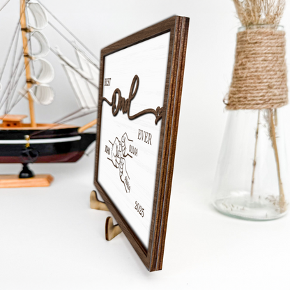 Best Dad Ever - Personalized 2-Layered Wood Plaque