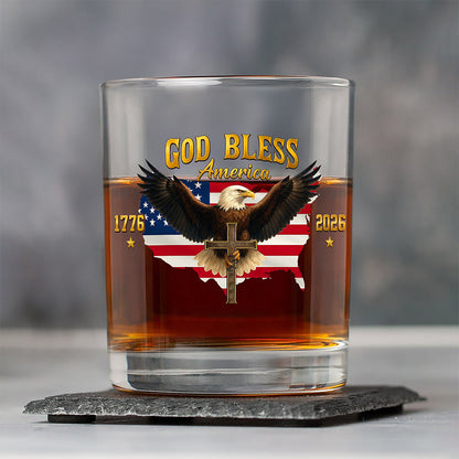 God Bless the USA - Personalized 250th Anniversary Eagle Whiskey Glass
