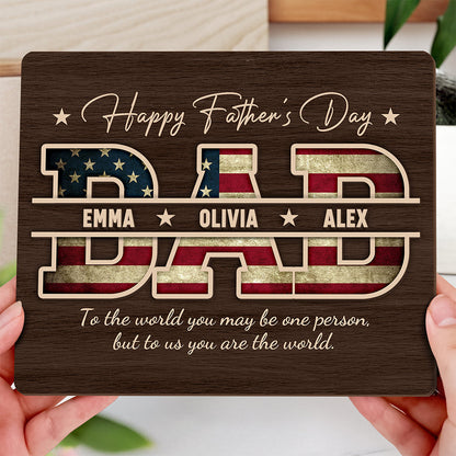 Personalized Father's Day Wooden Plaque personalization view for Dad