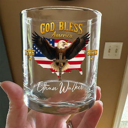 God Bless the USA - Personalized 250th Anniversary Eagle Whiskey Glass