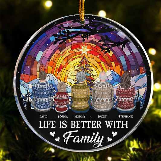 Custom Family Christmas Ornament: "Life Is Better With Family" Keepsake Gift