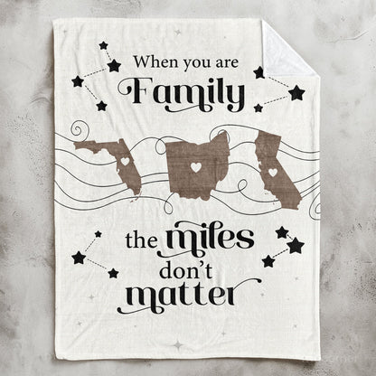 Long Distance Family - Personalized Siblings Blanket