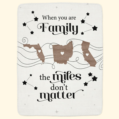 Long Distance Family - Personalized Siblings Blanket