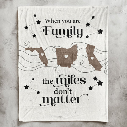 Long Distance Family - Personalized Siblings Blanket